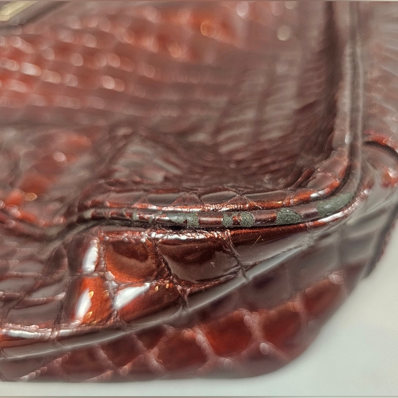 Michael Kors burgundy embossed patent leather shoulder bag - Picture 8 of 13